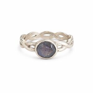 S925 Labradorite Braided Band Ring